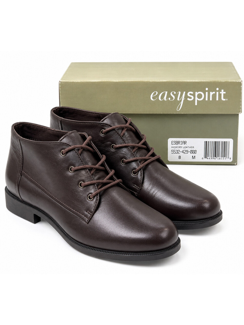 Easy Spirit Briar Women's 8 M Hickory Brown Leather Lace Up Ankle Shoes NIB